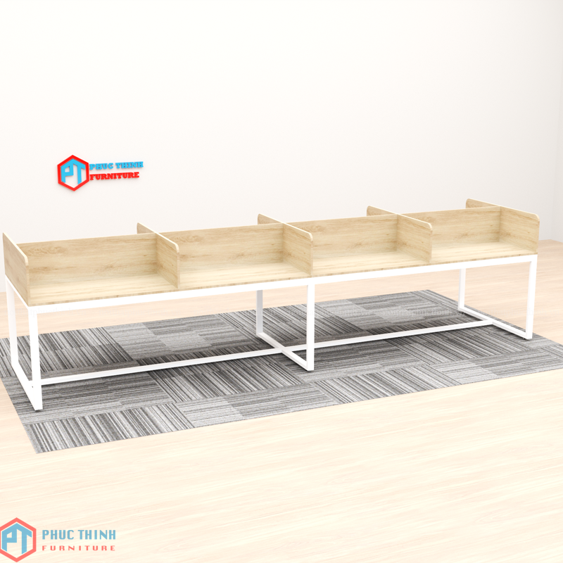 Bàn làm việc chân sắt có vách ngăn CUMPT 02