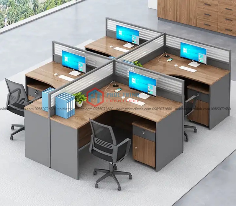 Cụm bàn làm việc góc 4 người CUMPT 19