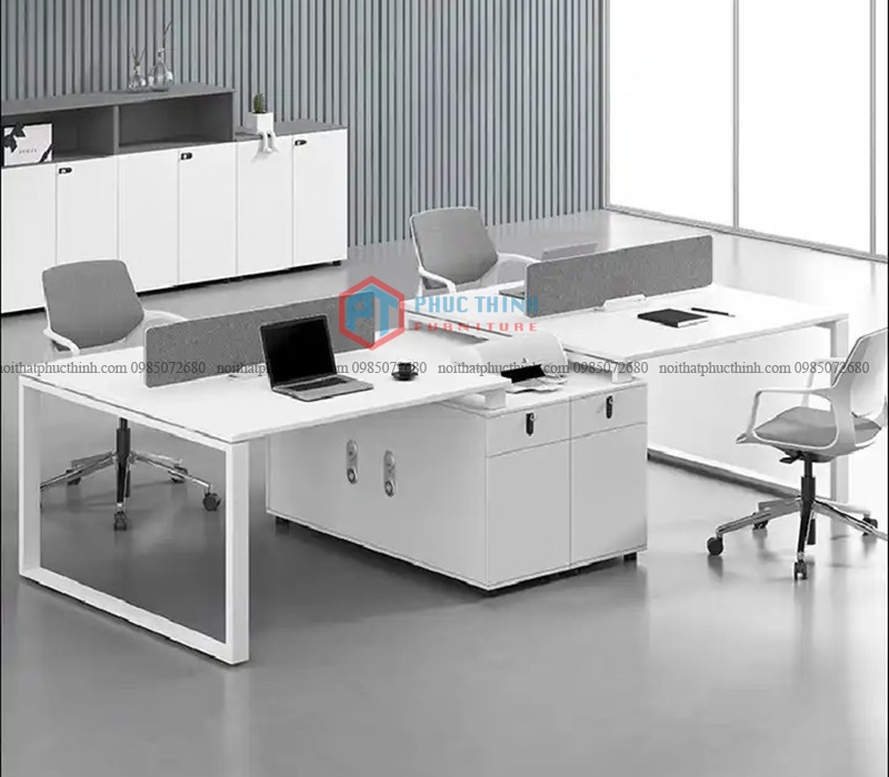 Cụm bàn làm việc 4 người liền hộc tủ CUMPT 20