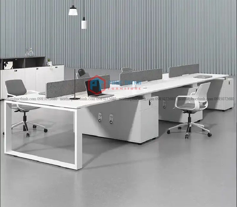 Bàn làm việc văn phòng chân sắt tại Q. Thanh Xuân - Hàng có sẵn, giá rẻ