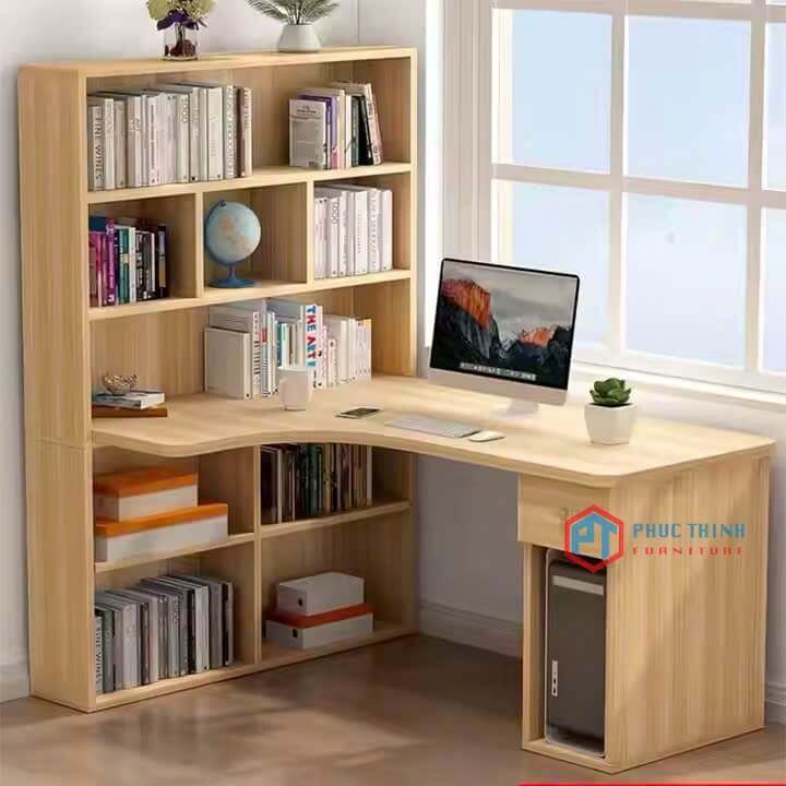 Bàn Làm Việc Góc L Kèm Giá Sách CUMPT 59