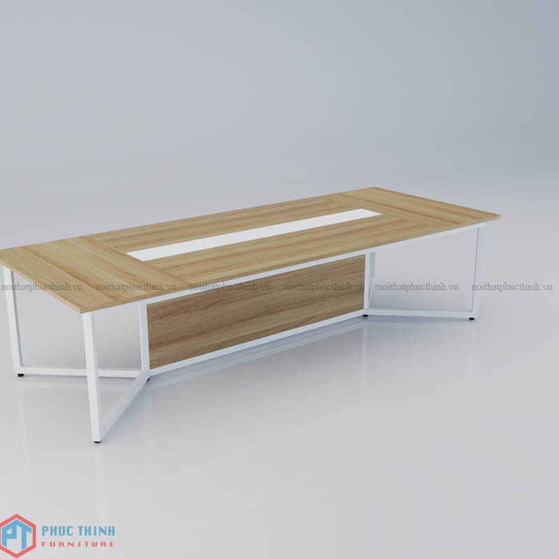 Bàn họp chân sắt 3m có tấm chắn BHPT 23