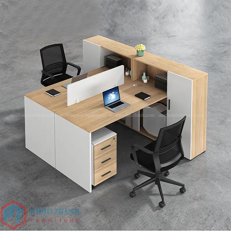 Bàn làm việc liền tủ BLVPT 07