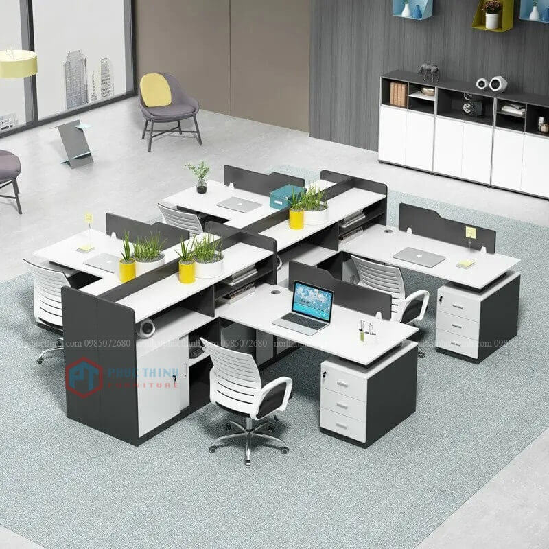 Bàn làm việc liền tủ BLVPT 09