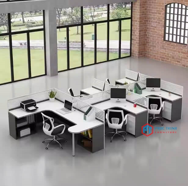 Bàn làm việc cụm với vách lửng CUMPT 37