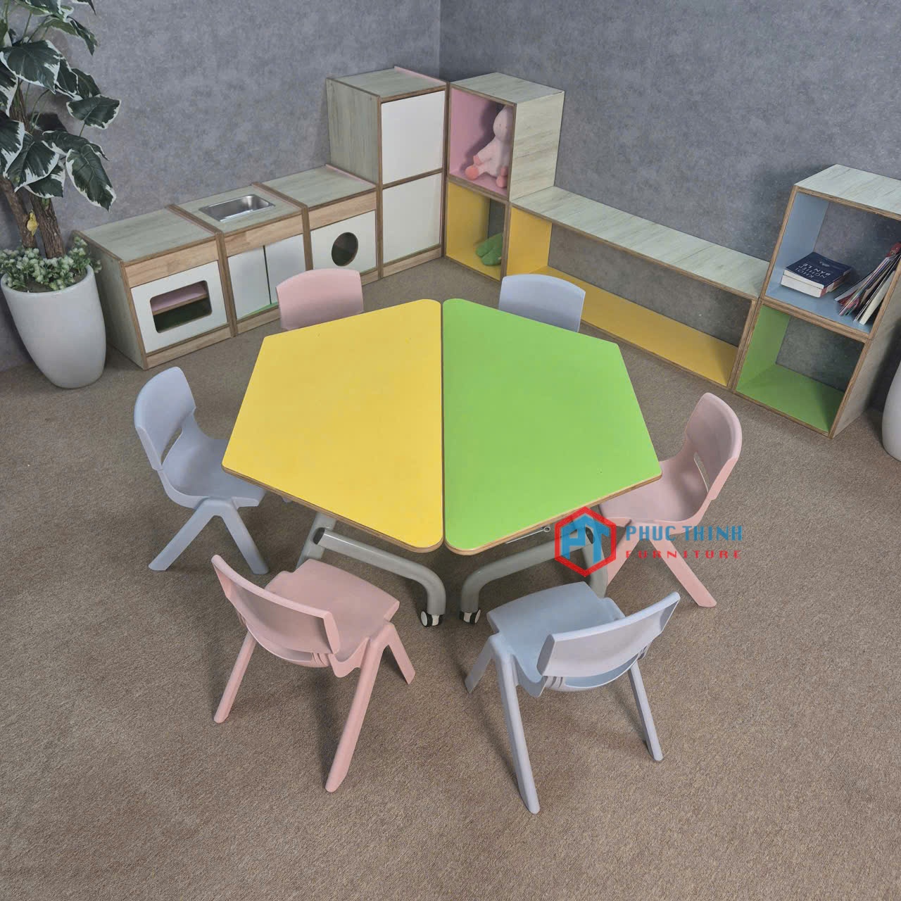 Bàn học đào tạo hình lục giác BTDPT 05