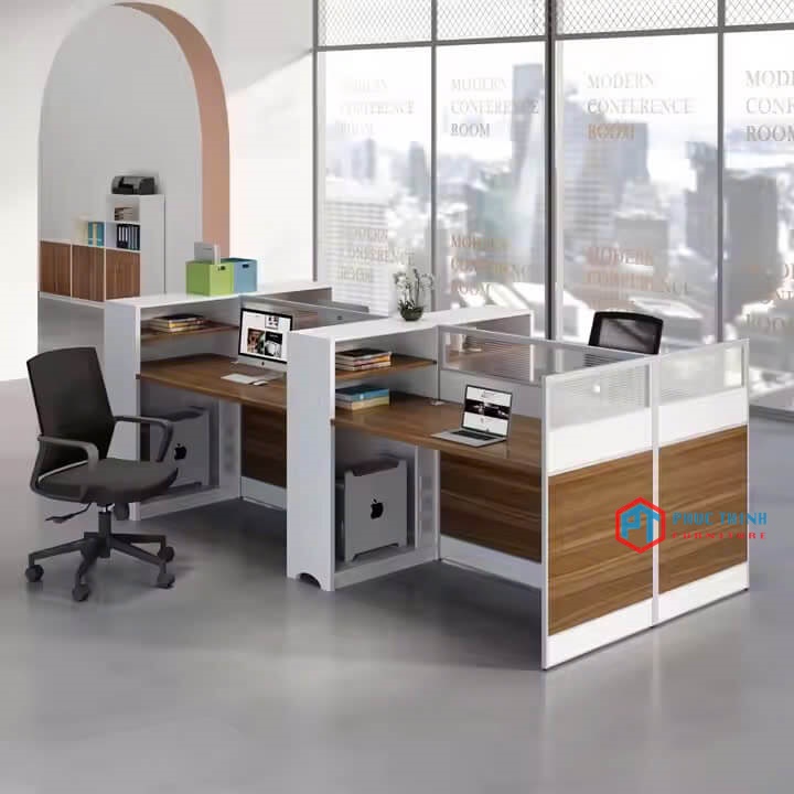 Bàn làm việc cụm phối trắng vân gỗ CUMPT 48