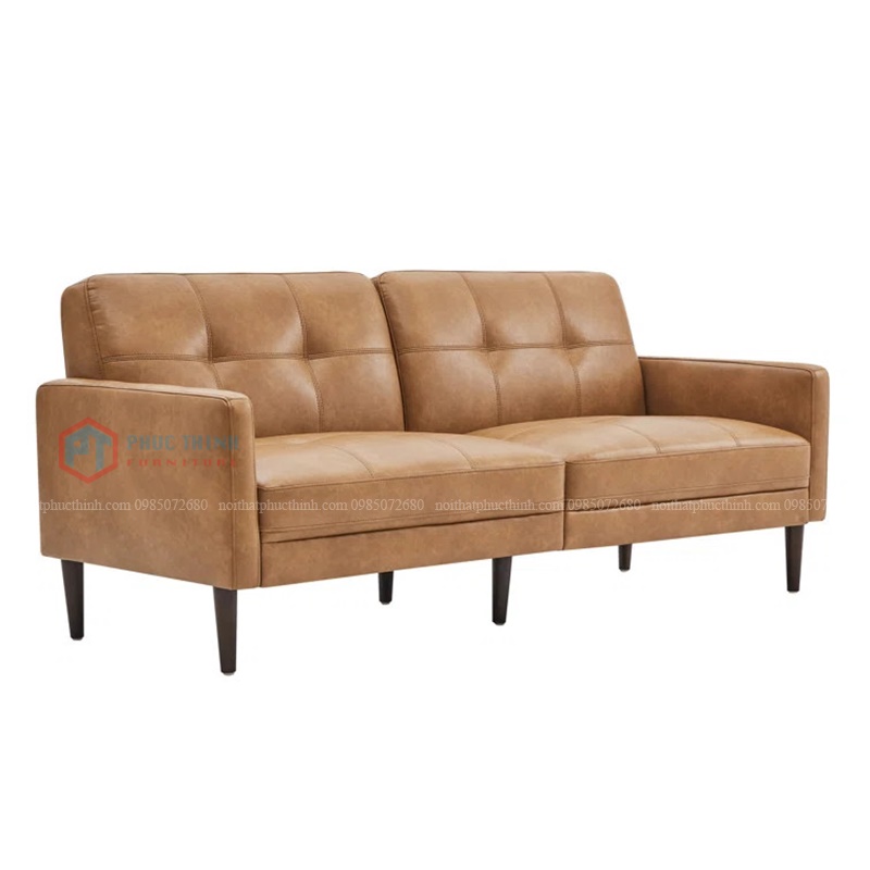 Sofa văng da chân gỗ SFPT 05