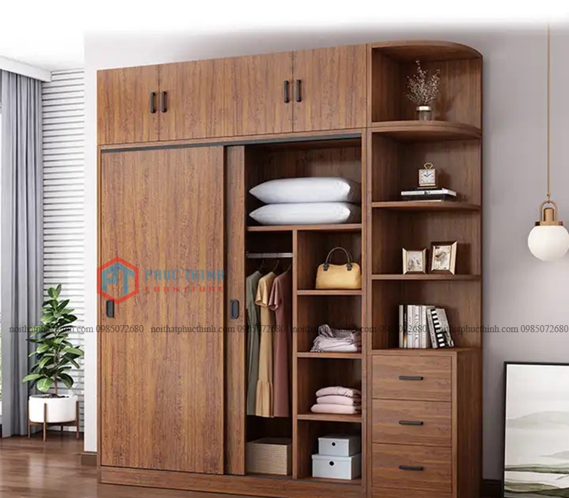 Tủ quần áo cánh lùa 2 tầng TAPT 11