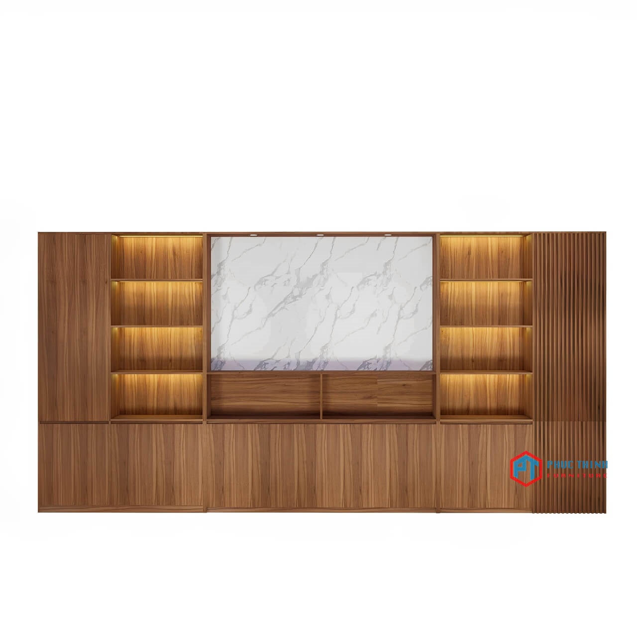 Tủ tài liệu sang trọng ốp vách đá THSPT 48