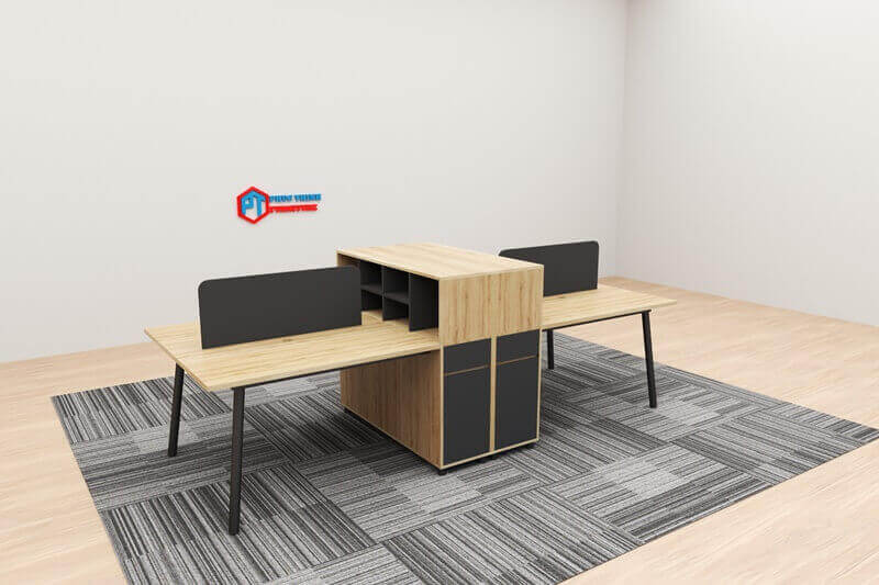 Cụm bàn làm việc 4 người liền tủ CUMPT 07