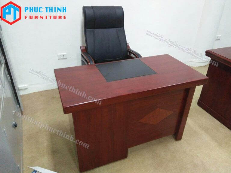 Bàn giám đốc  PU 1m2 liền hộc