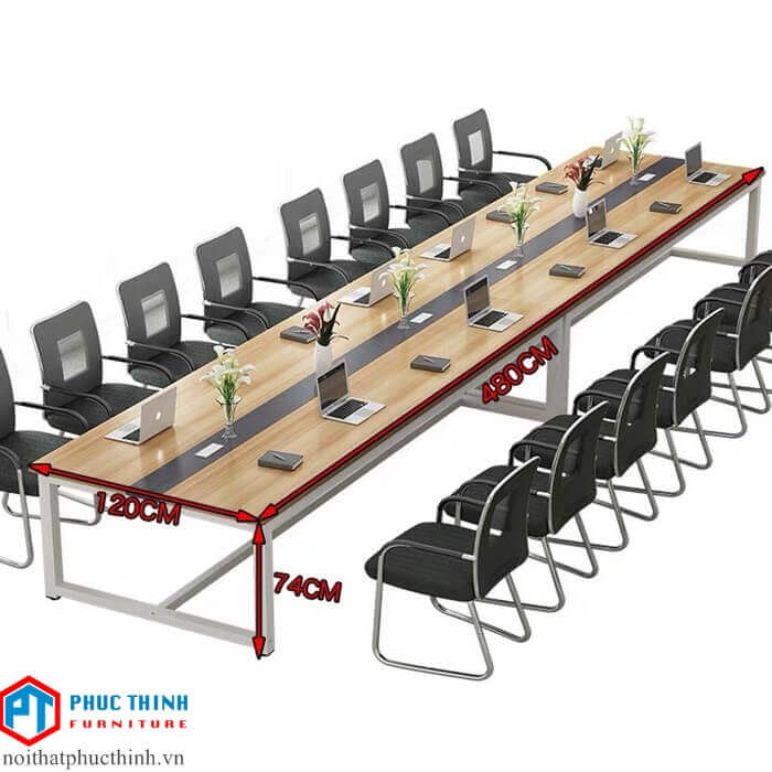 Bàn họp chân sắt 4m8 CS4812