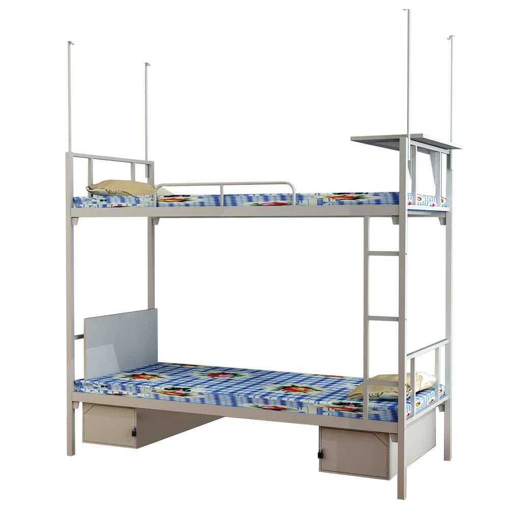 Giường tầng sắt liền hộc tủ và bàn học
