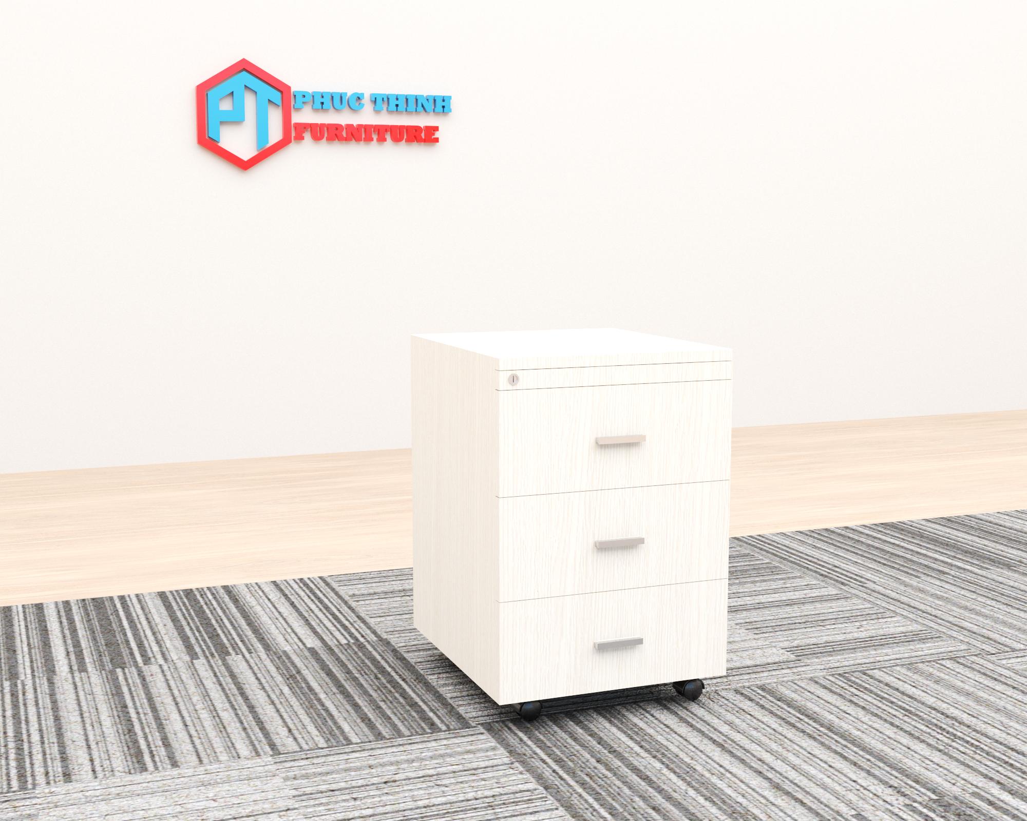 Hộc tủ di động 3 ngăn HTPT 02
