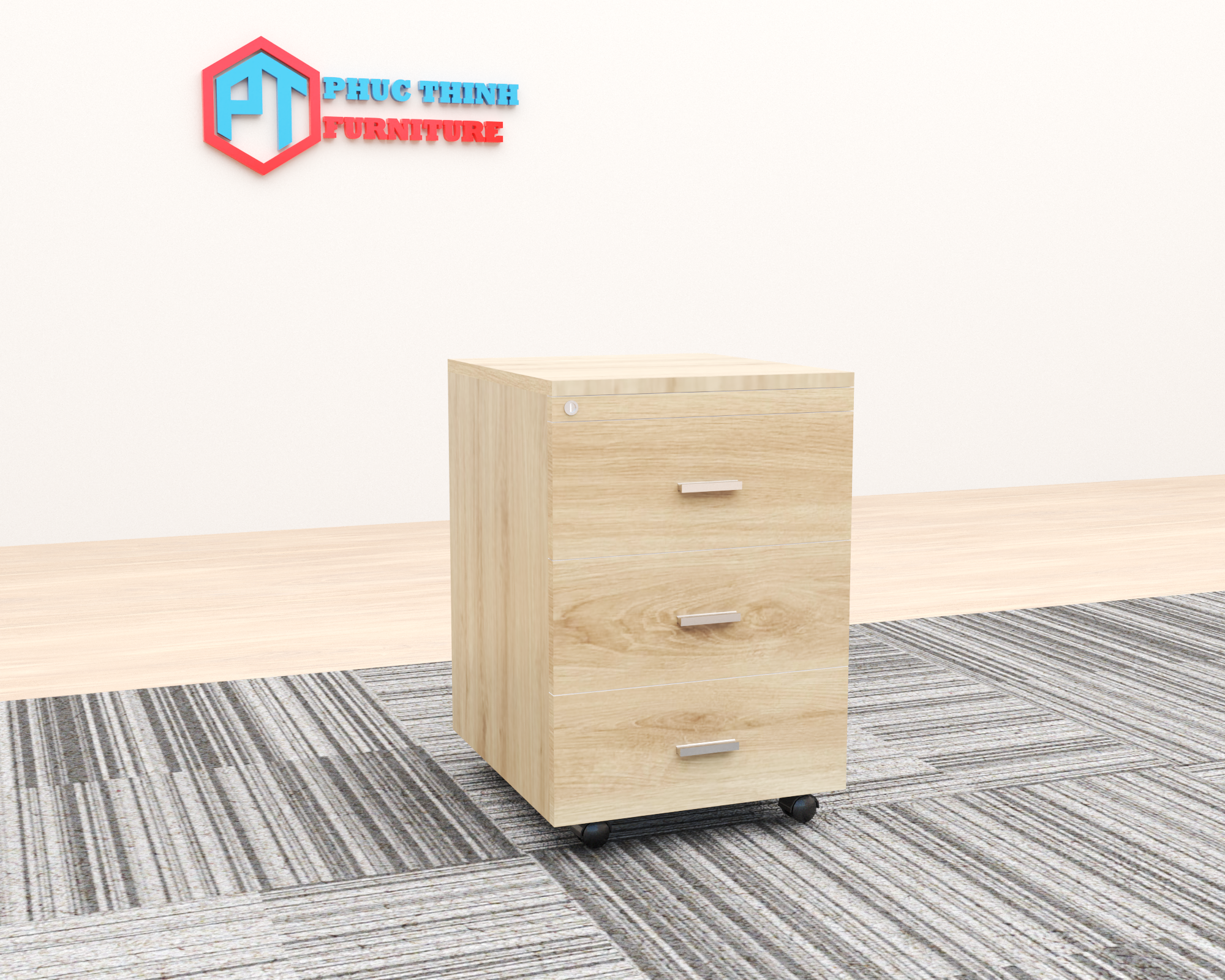 Hộc tủ di động 3 ngăn HTPT 02